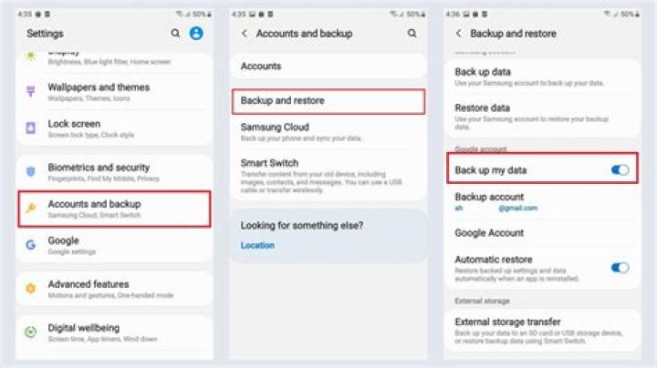 accounts and backup