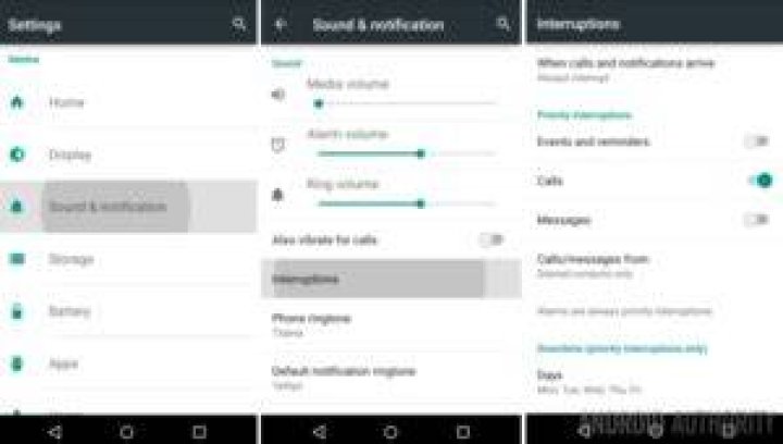 Android customization - Android Lollipop Priority mode and Interruptions settings