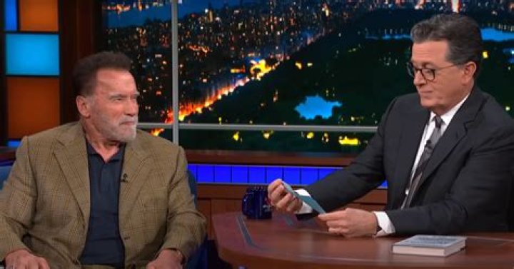 Arnold and Stephen Colbert