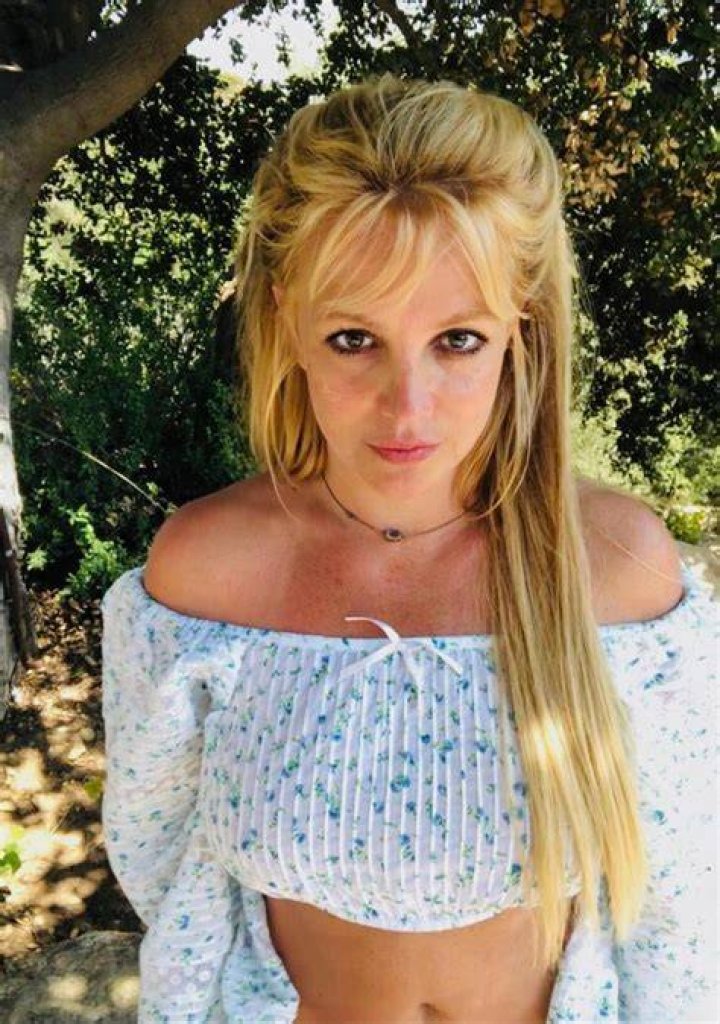 Britney Spears flipping off the camera.