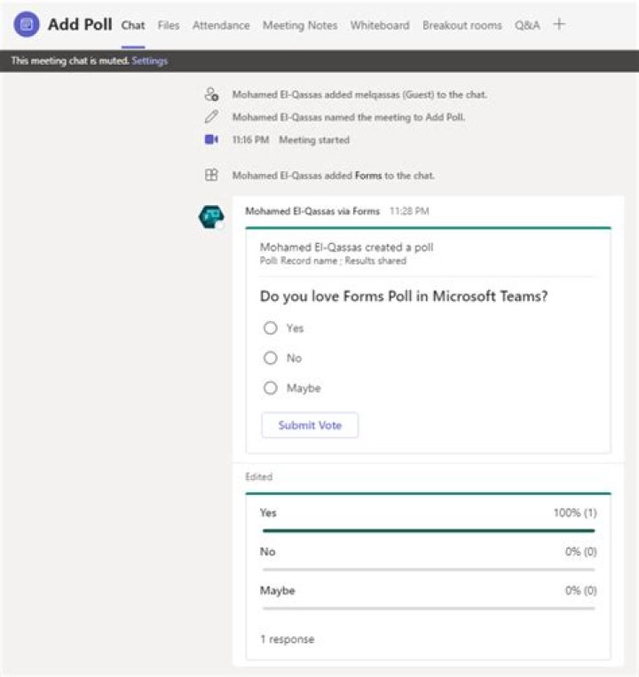 click create a poll