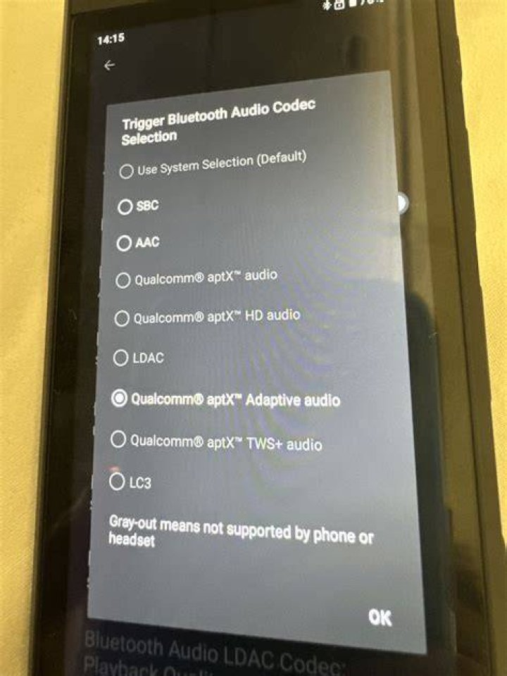 smartphone codec Codec selection on a smartphone
