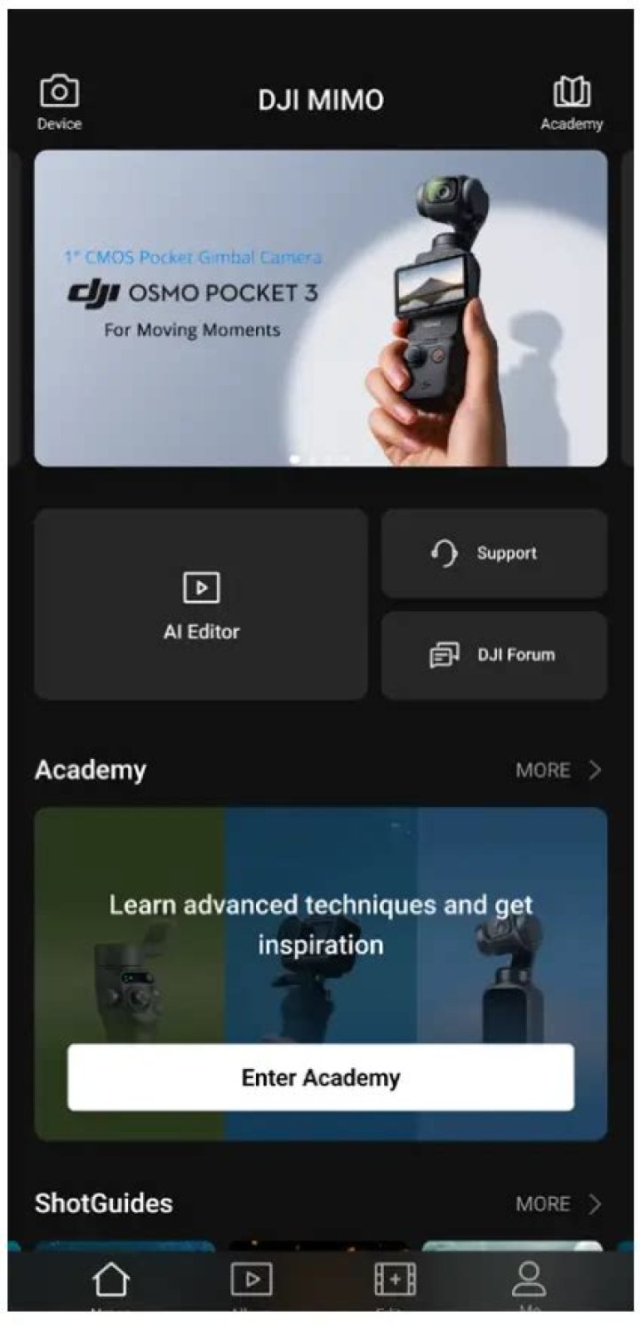 DJI Osmo Pocket Mimo app