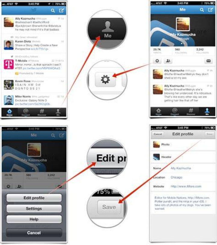 edit twitter profile