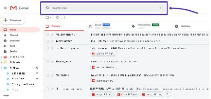 gmail search box