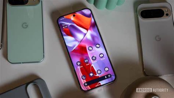 Google Pixel 4 XL home screen standing on rock 15