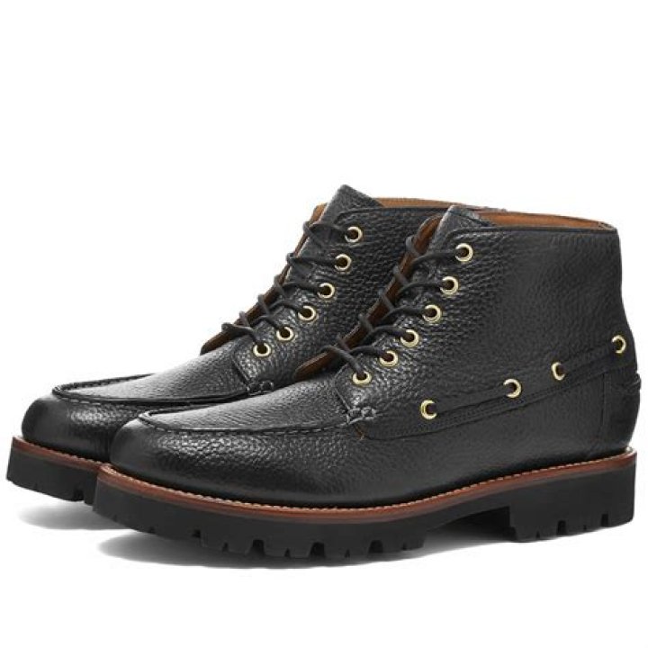 Grenson Black Moc Toe Boots
