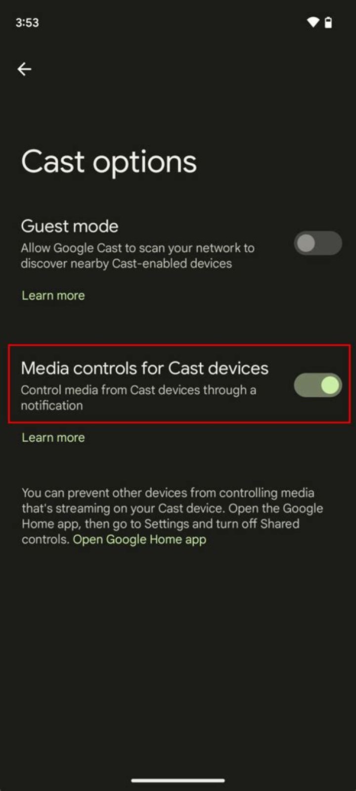 How to stop casting with Chromecast on Android