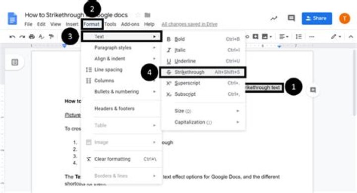 How to strikethrough on Google Docs