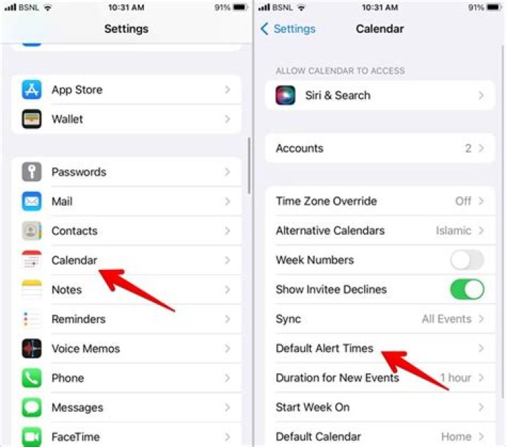 iphone settings calendar