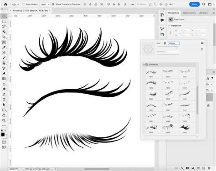 Long eyelashes Adobe