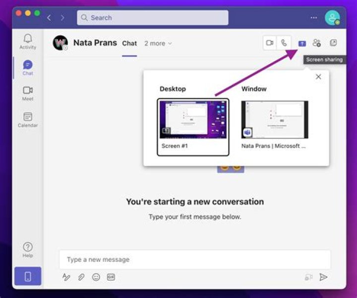 microsoft teams share screen