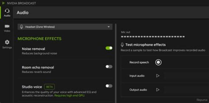 Nvidia Broadcast speakers effects