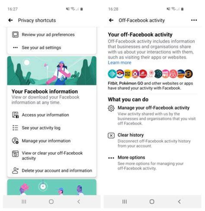 Off Facebook activity Android app