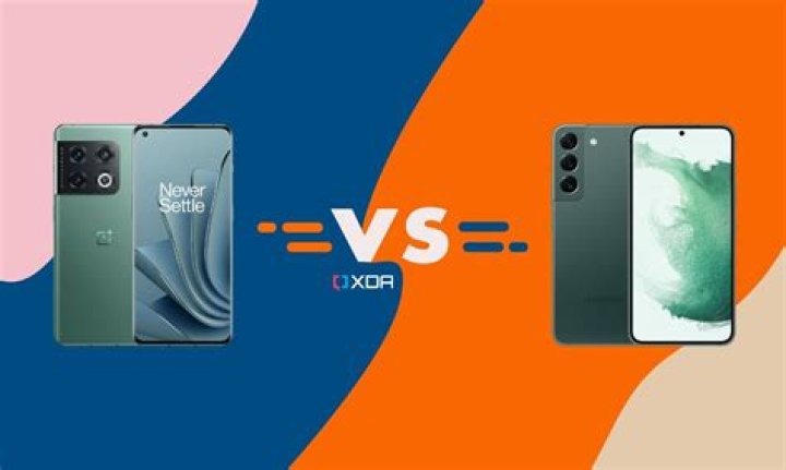 OnePlus 10 Pro vs Samsung Galaxy S22 Plus rear panels on coffee table