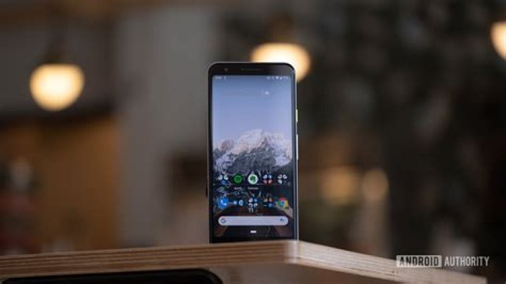Pixel 3a screen standing on table Pixel 3a screen standing on table