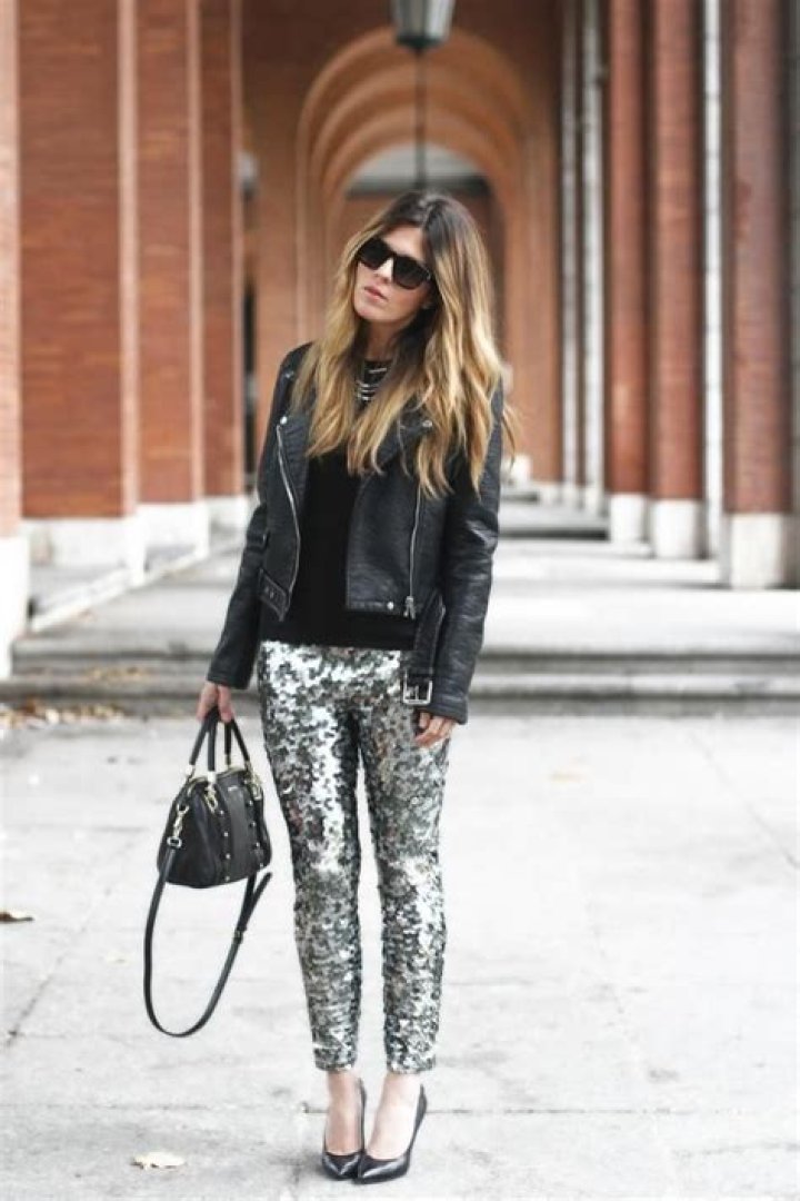 sequin pants street style 