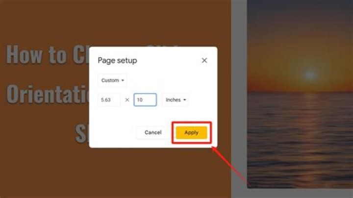 set up your page orientation as you want it then click okay