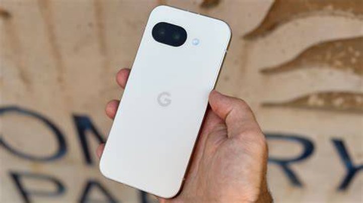 the google pixel 5a home screen showing a close up of the google search bar