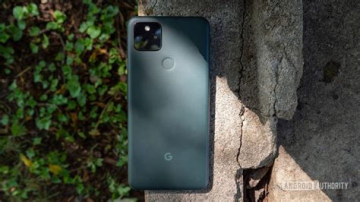 the google pixel 5a on a bench compared to the pixel 5 and pixel 4a 5g with back panels showing