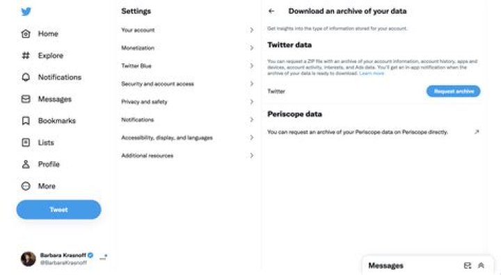 twitter settings