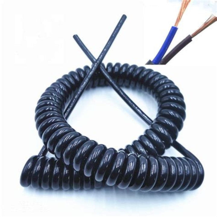 Two coiled cables next to each other.