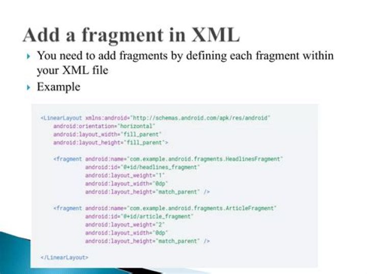 Using Fragments XML