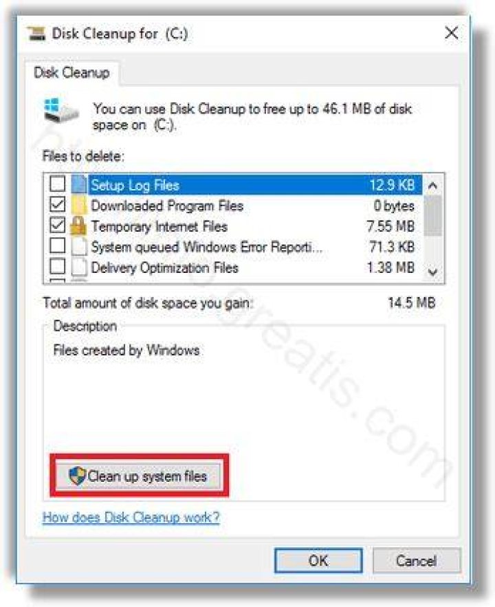 Windows 10 clean up system files