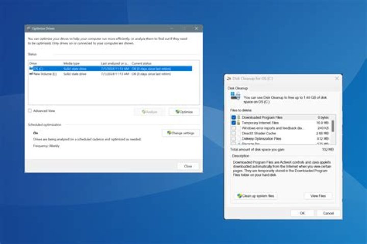 Windows 10 defrag change settings