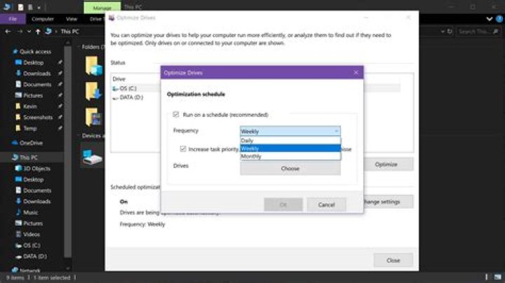 Windows 10 optimization schedule