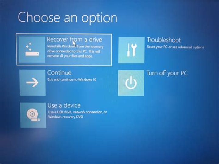 Windows 10 Recovery screen
