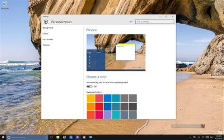 Windows 10 Settings Personalization
