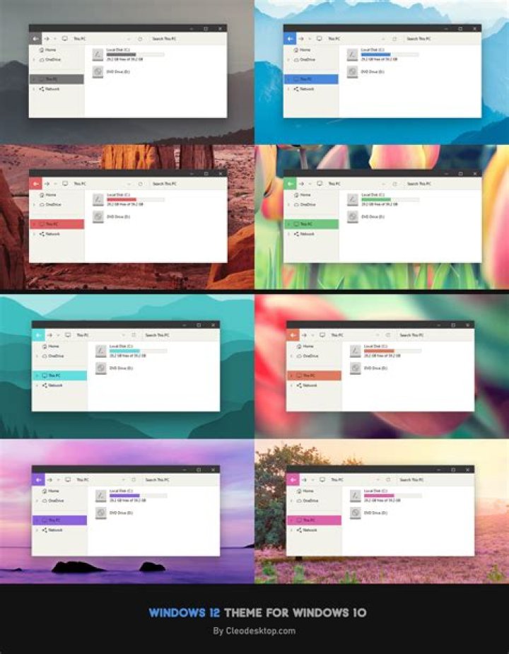 Windows 10 Themes panel