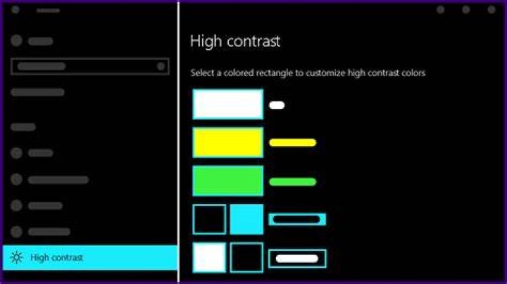 Windows 10 Use High Contrast